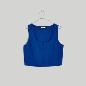 Madewell Scoopneck Crop Tank in 100% Linen